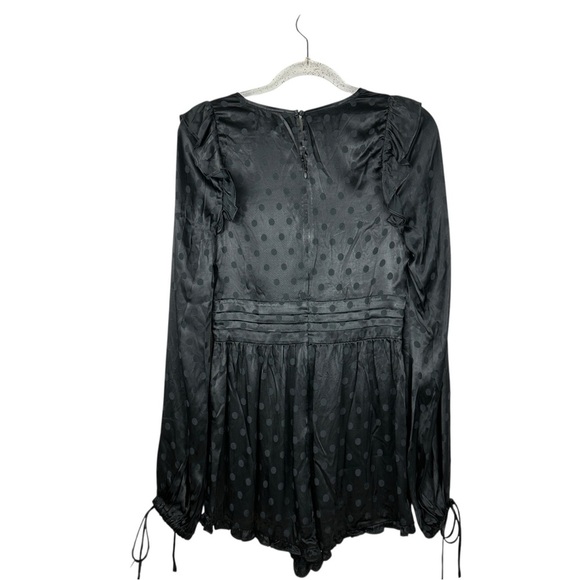 Romper Long Sleeve NWT Polka Dot Satin Goth Chic Y2K Party Small Majorelle - Picture 5 of 15